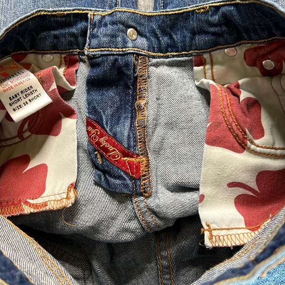 Vintage Lucky Brand Low Rise Flare Blue  Denim Jeans Sz 26” Waist Short L 29” - Picture 12 of 13